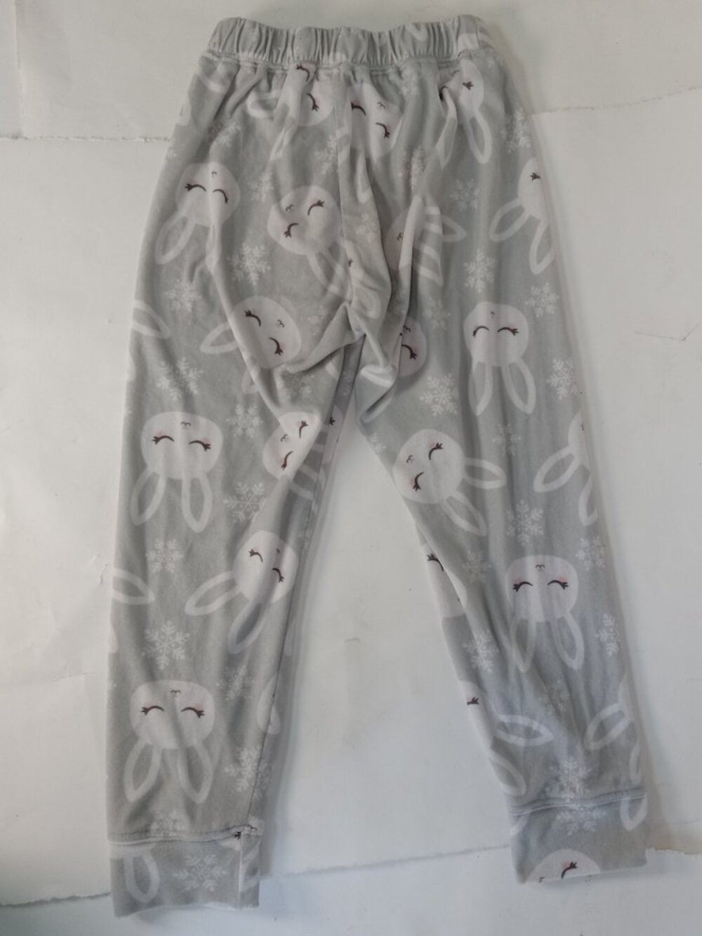 Justice Gray Pink Rabbit Bunny Snowflake Pajama Pants Sz 6 Girls